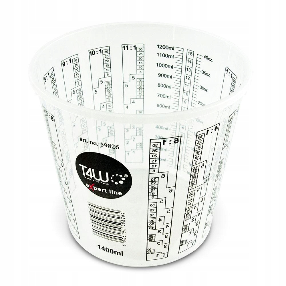 T4W Kubek do mieszania lakieru z precyzyjną podziałką 1400ml