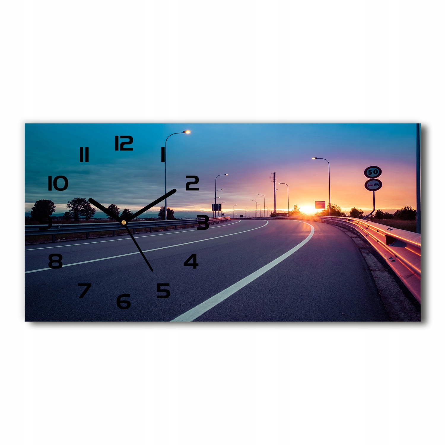 

Nowoczesny szklany zegar ścienny Autostrada 60x30
