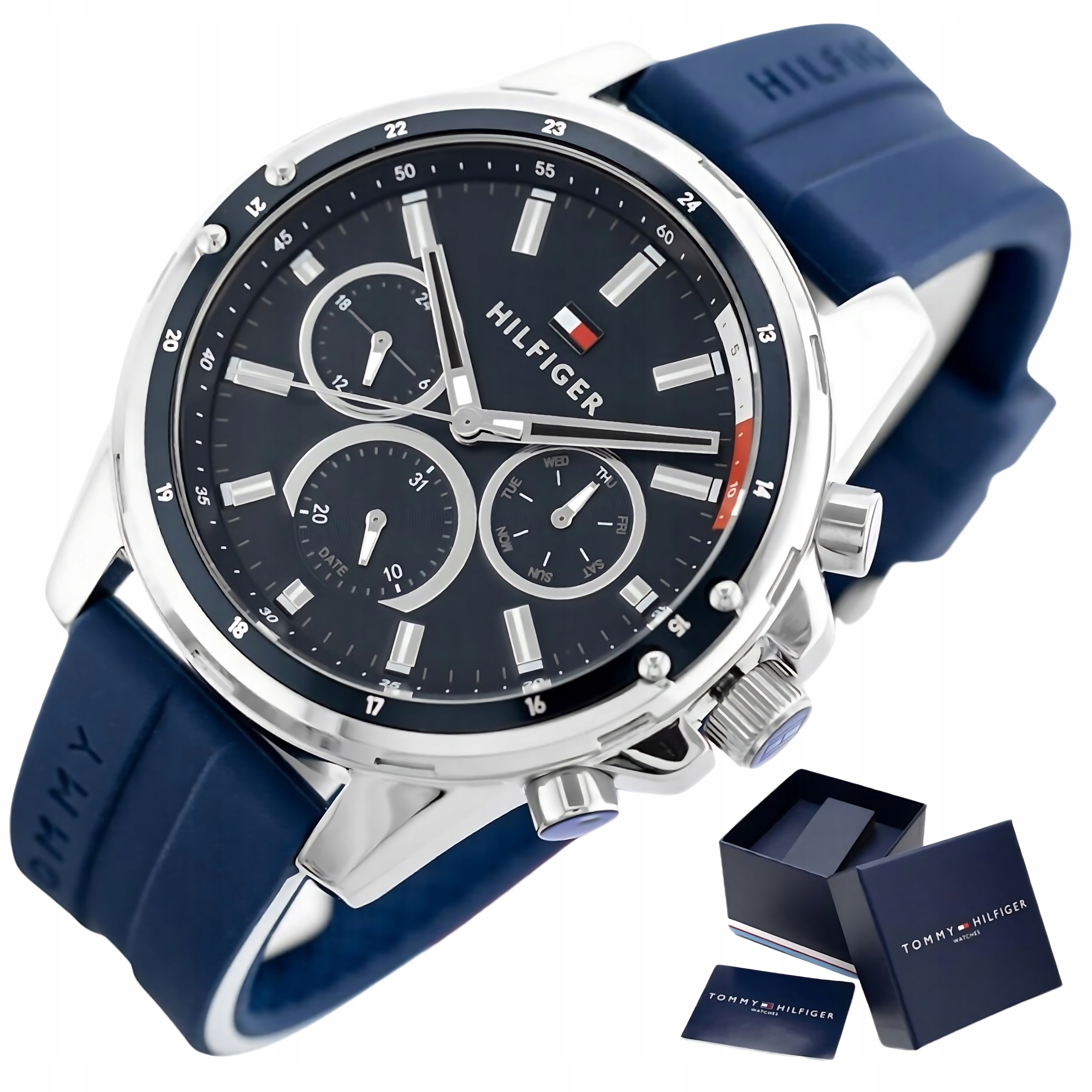 Pánské Hodinky Tommy Hilfiger 1791791 Mason Granátový Vodotěsný WR30 Box
