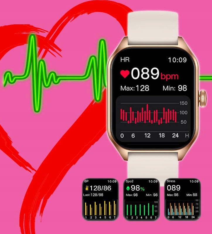 SMARTWATCH RUBICON RNCF03 ROZMOWY PULS TĘTNO CALL Materiał koperty aluminium