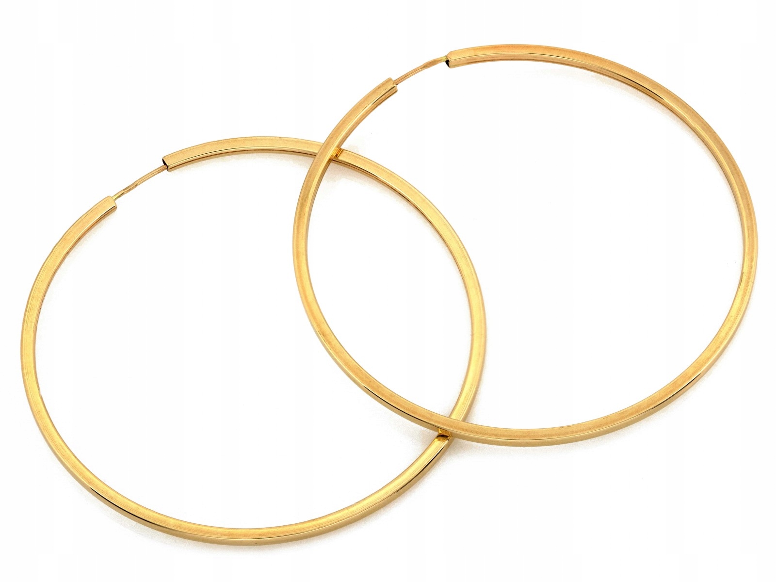 Náušnice zlaté 585 14k 3.10g velké šarží kola 50mm lesklé dárek