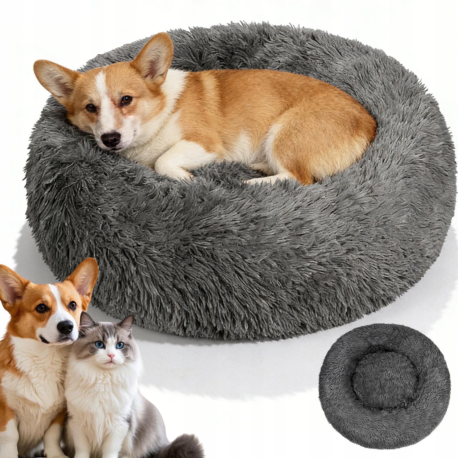 Levně Pelíšek Pro Zvířata Kulaté, Měkké, Pohodlné A Teplé Pro Psy A Kočky