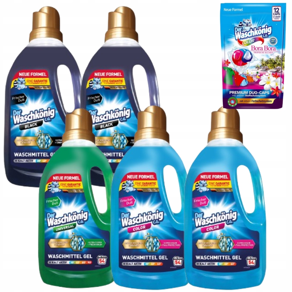 Żel do prania tkanin 54 Prań Waschonig 1,625L Chemia z niemiec x5szt