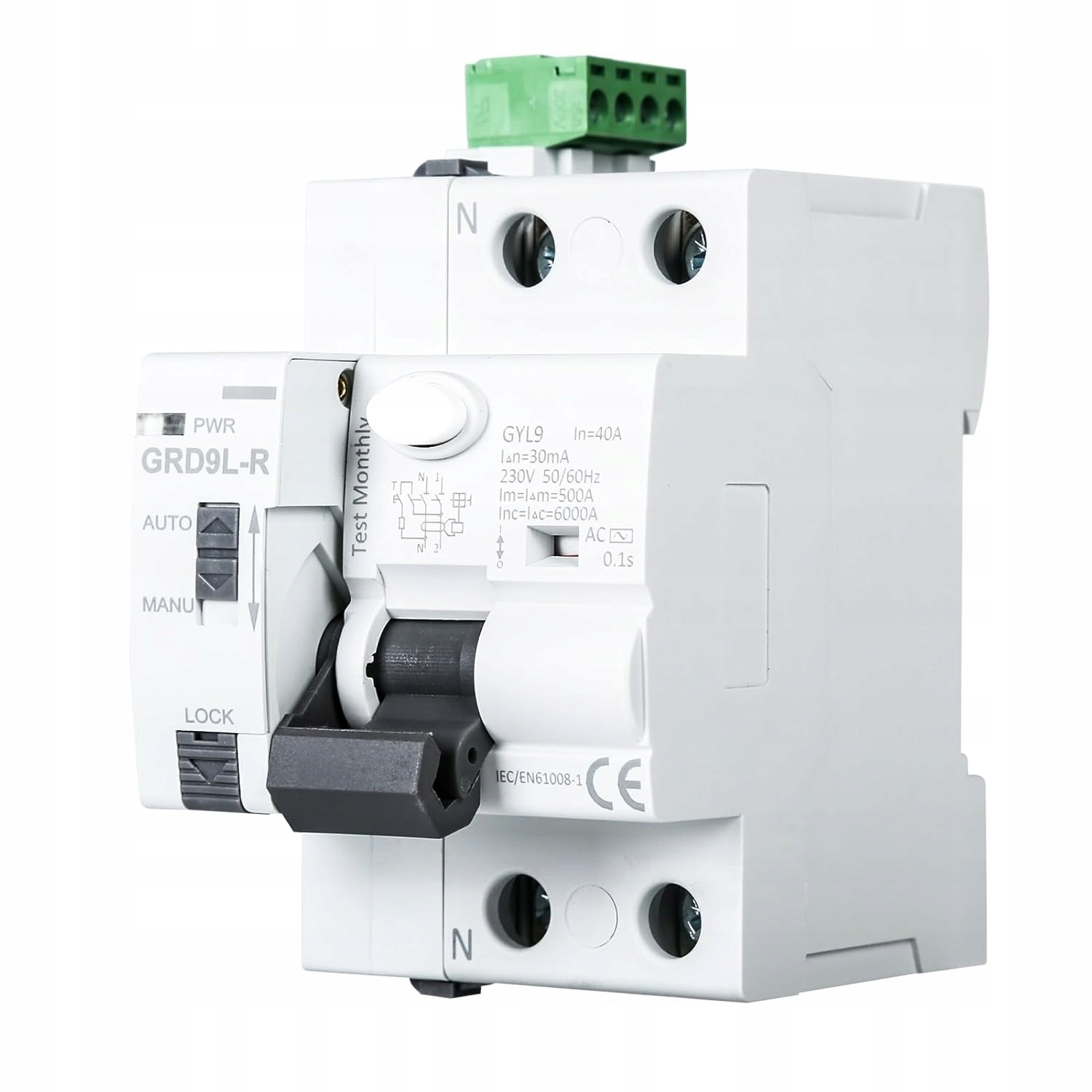 Inteligentny wyłącznik automatyczny 2P 40A 30mA GRD9L-R Rccb