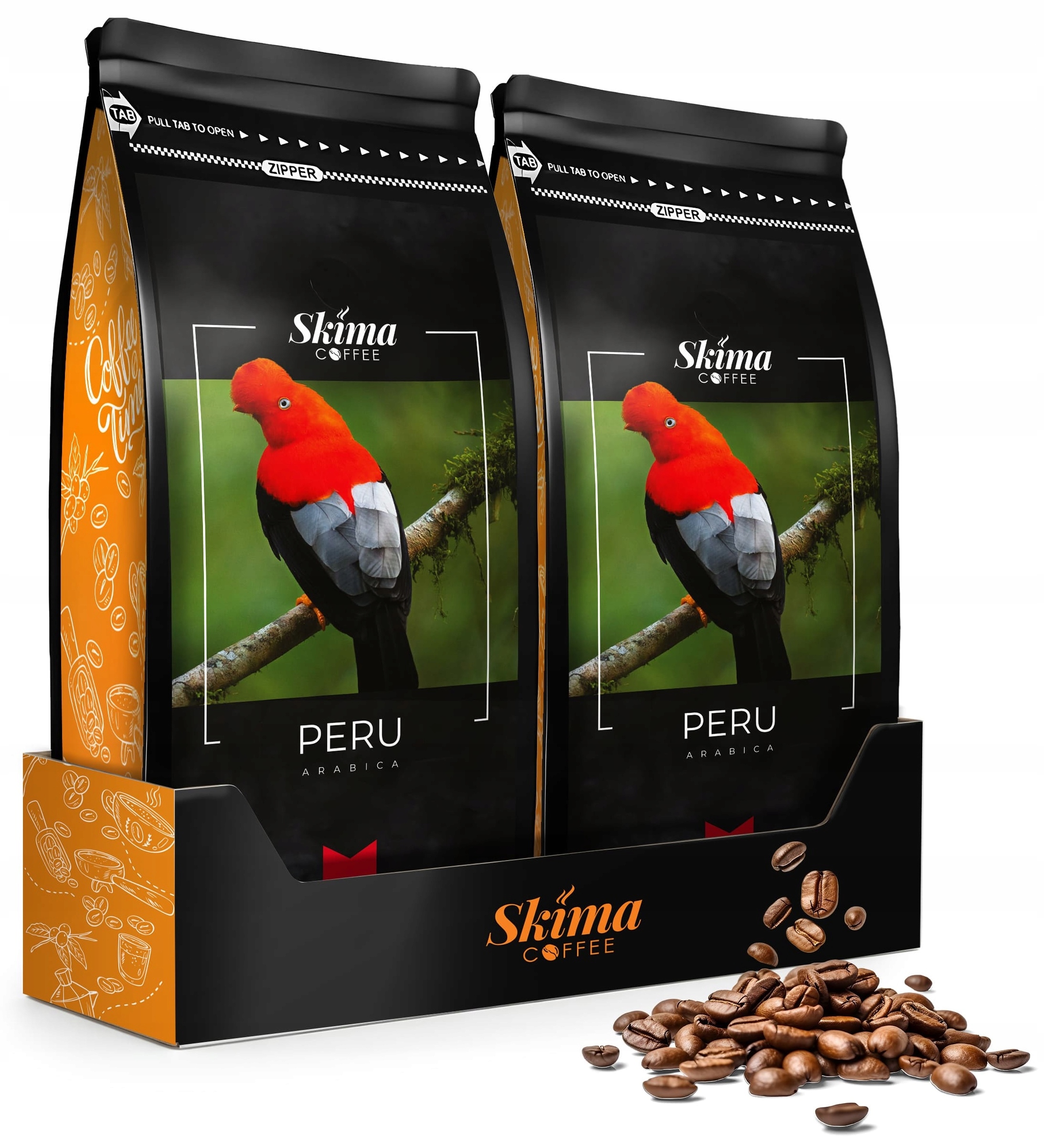 Káva zrnková 1kg x2 Peru 100% Arabica Čerstvě pražená do kávovaru Dárek