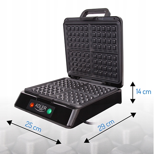 Gofrownica Na 4 Gofry Mocna Duże Chrupiące Puszyste XXL 1500W ADLER AD 3036