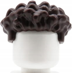 

Lego włosy figurki męskie, c. brązowe, kręcone