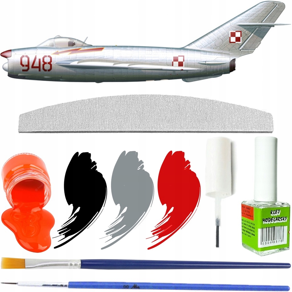 MiG-17 Pf Polského Letectva "1PLM Varšava" Model Ke Slepení Lepidlo Barvy