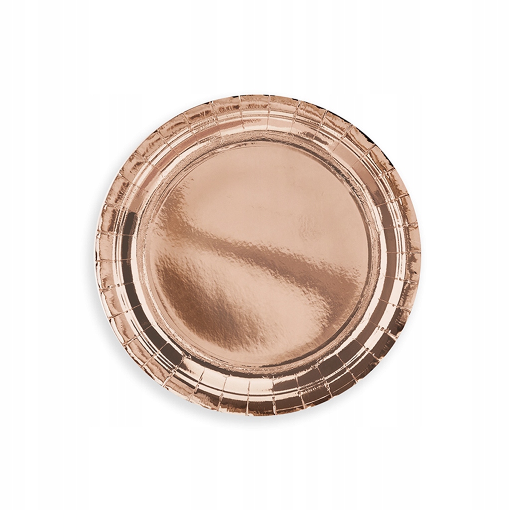 Talerzyki metaliczne ROSEGOLD urodzinowe 18cm 6szt