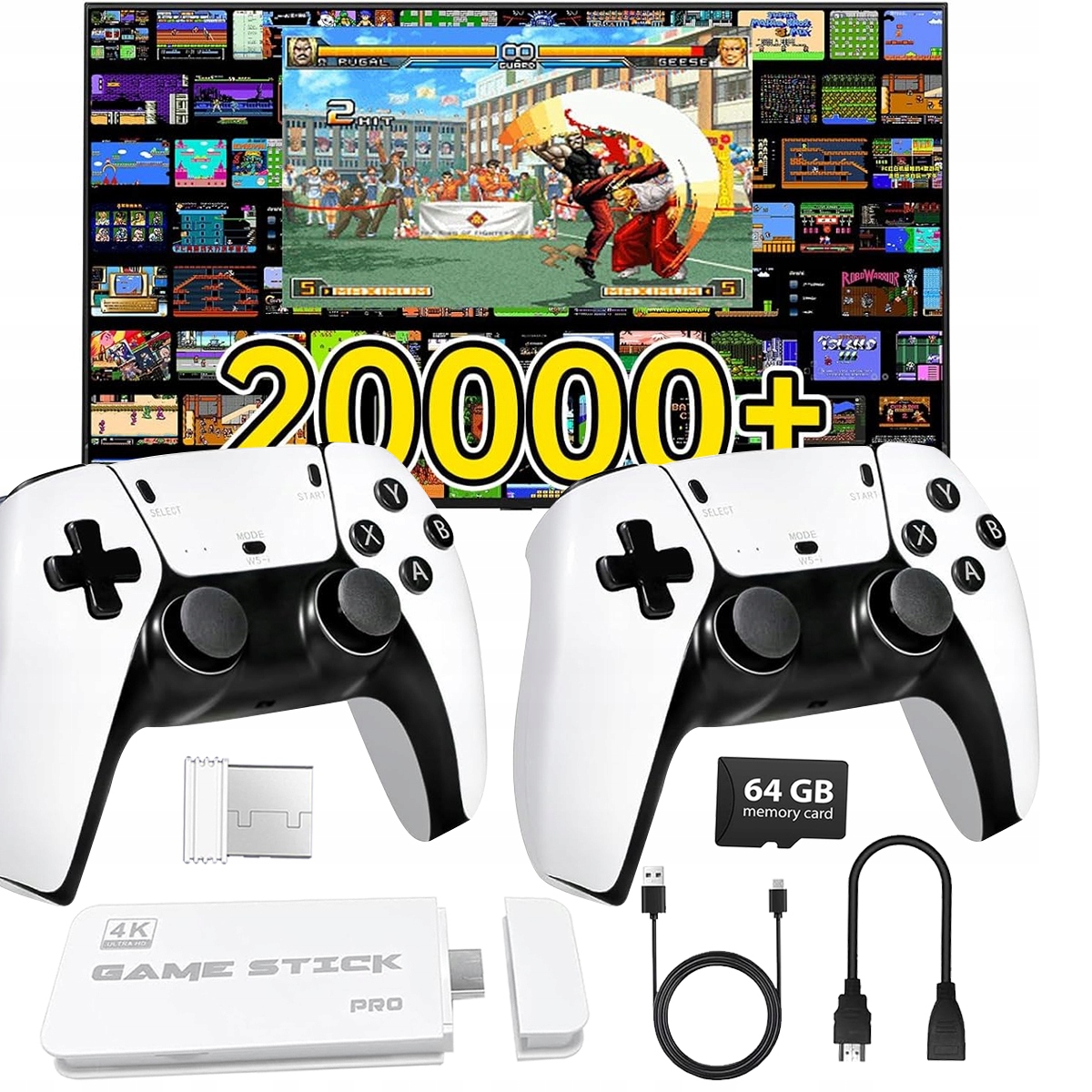 Bezprzewodowa Gra Telewizyjna Retro Tv Konsola Hdmi 20000+ Gier Lata 90