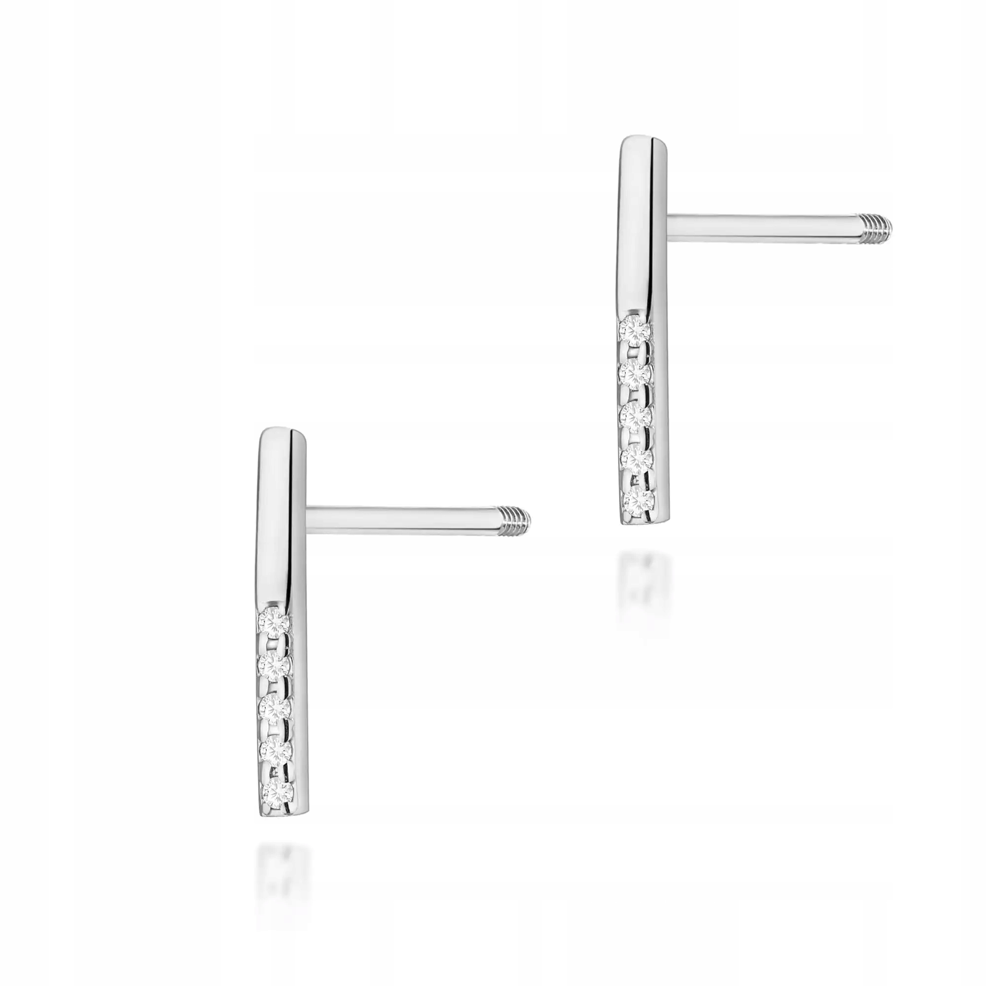 Zlaté náušnice 585 s diamanty, bílé zlato, efektní od klenotníka pro maminku