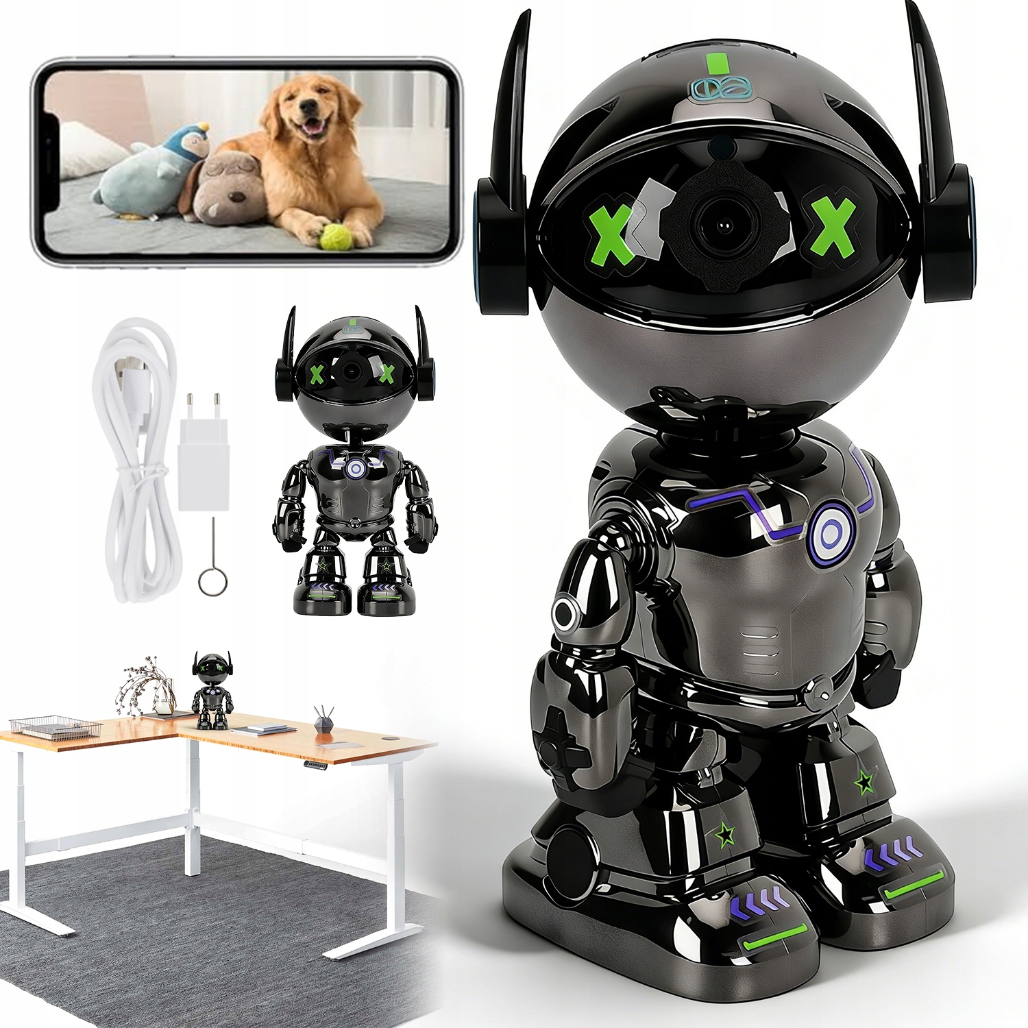 Domácí Kamera Wifi Hd Otočná O 360 Stupňů Obousměrné Audio Noční