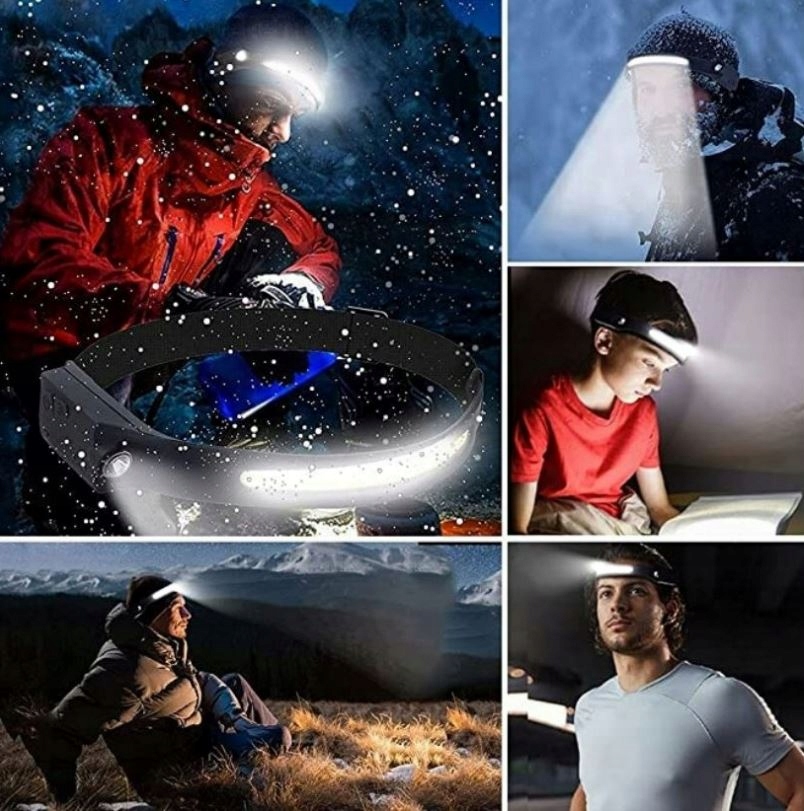 MOCNA LATARKA CZOŁOWA LED CZOŁÓWKA NA GŁOWĘ COB WODOODPORNA USB AKUMULATOR Kod producenta I-H058