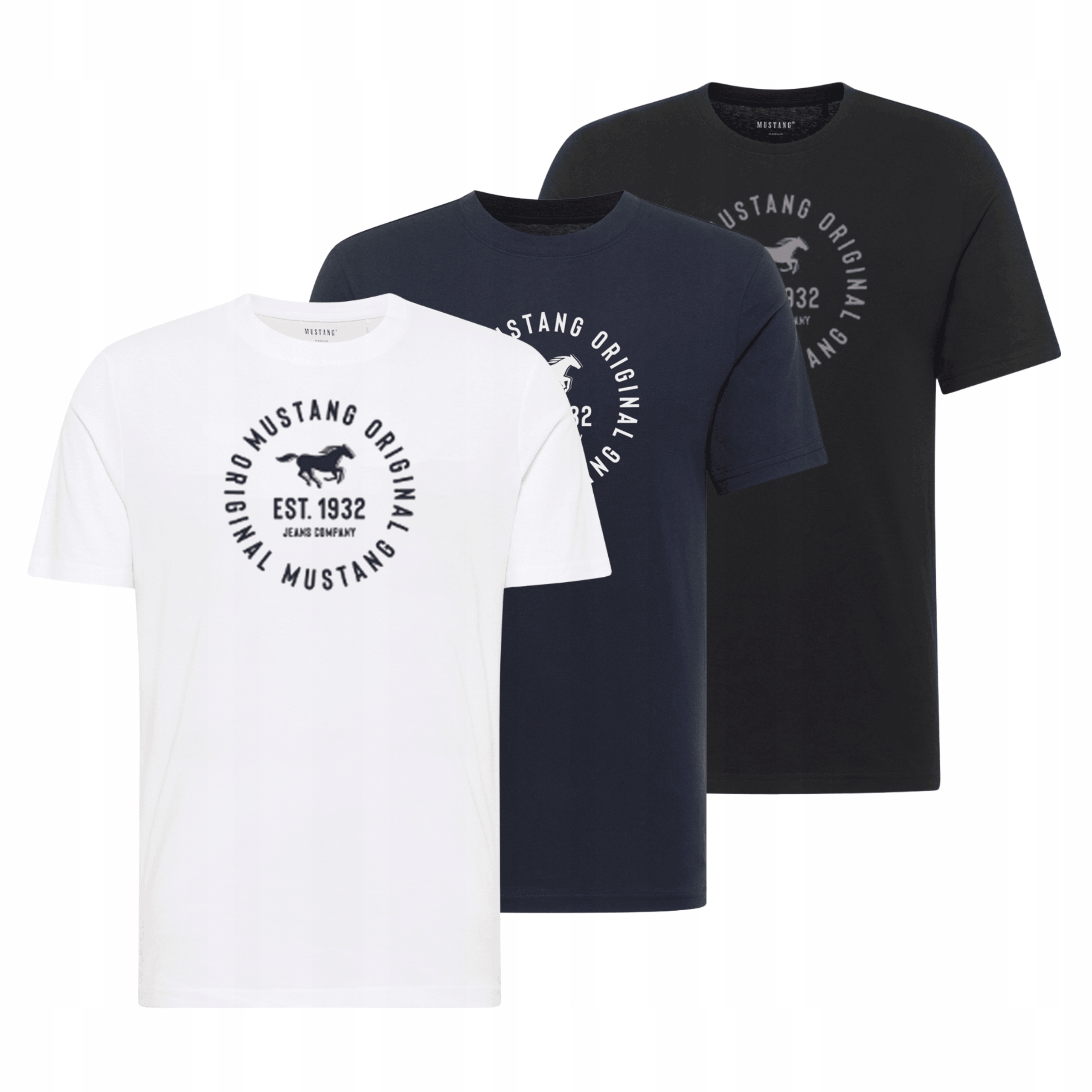 3Pak Pánské trička Mustang Style Alex Bavlna Barevné 1017992 6XL