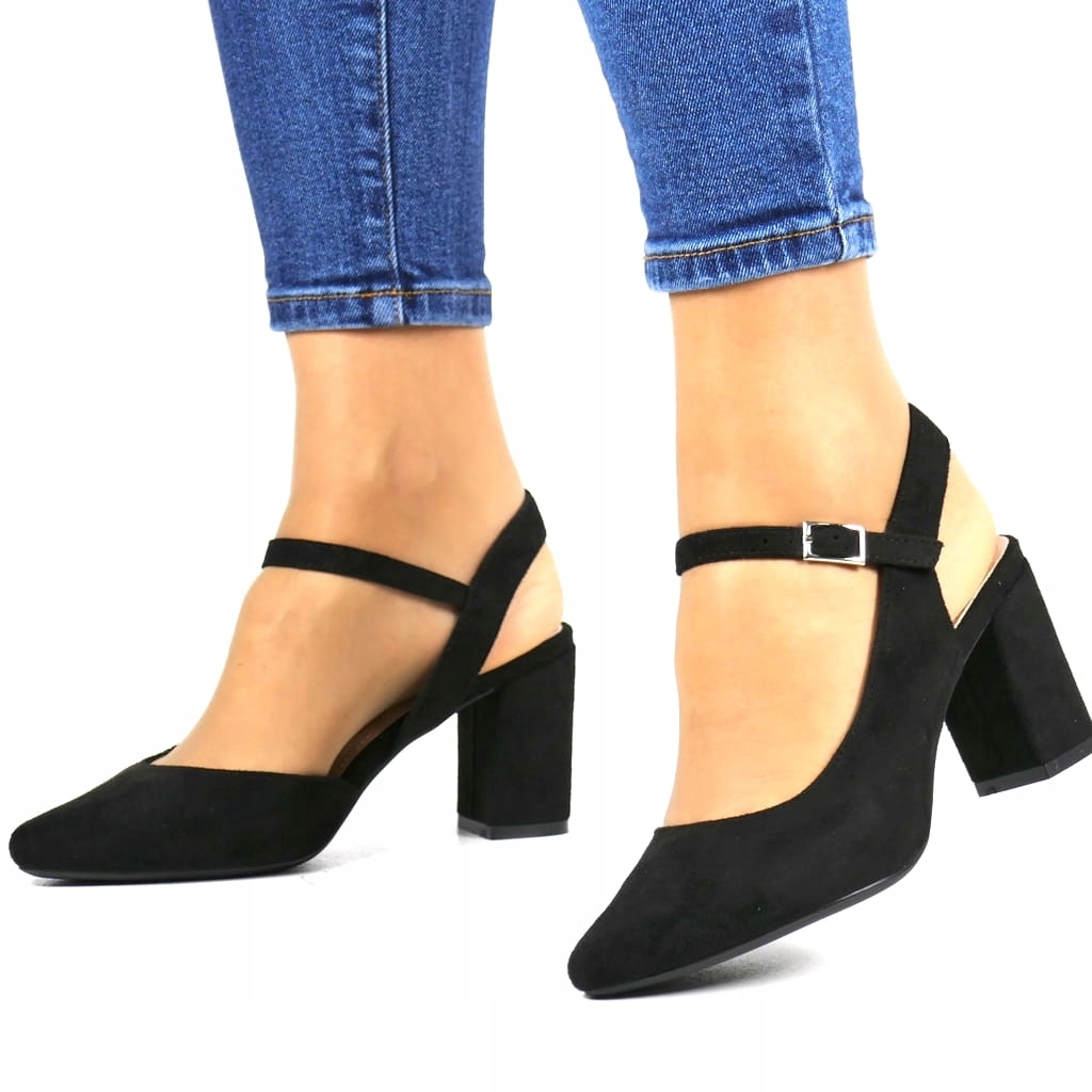 Dámské Sandály Černé Semišové Bez Paty Sergio Leone Klocek vel. 38