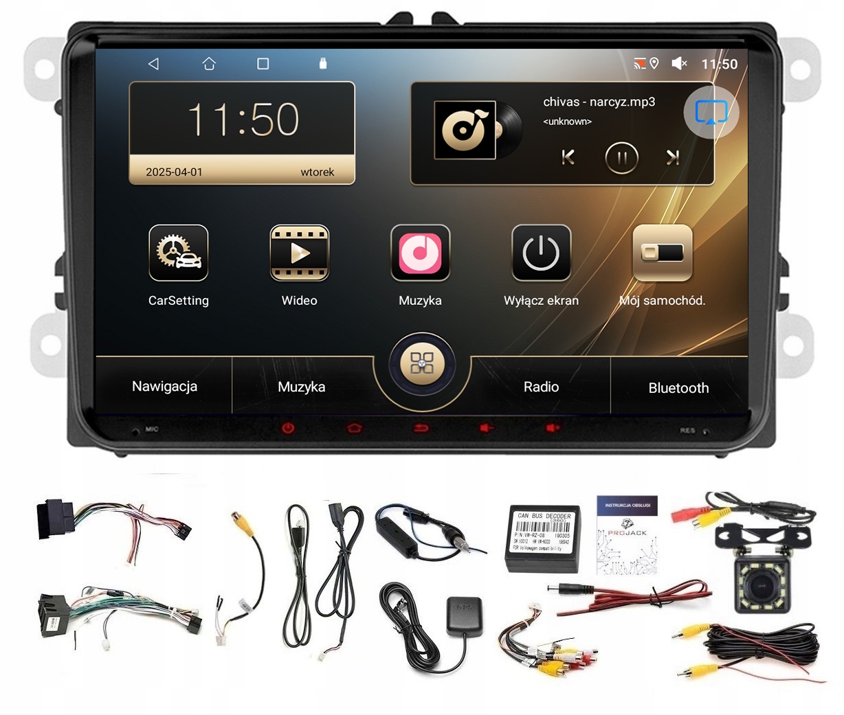 Rádio Navigácia Gps Android Vw Caravelle 2015-2019 Wifi Carplay 2GB 64GB