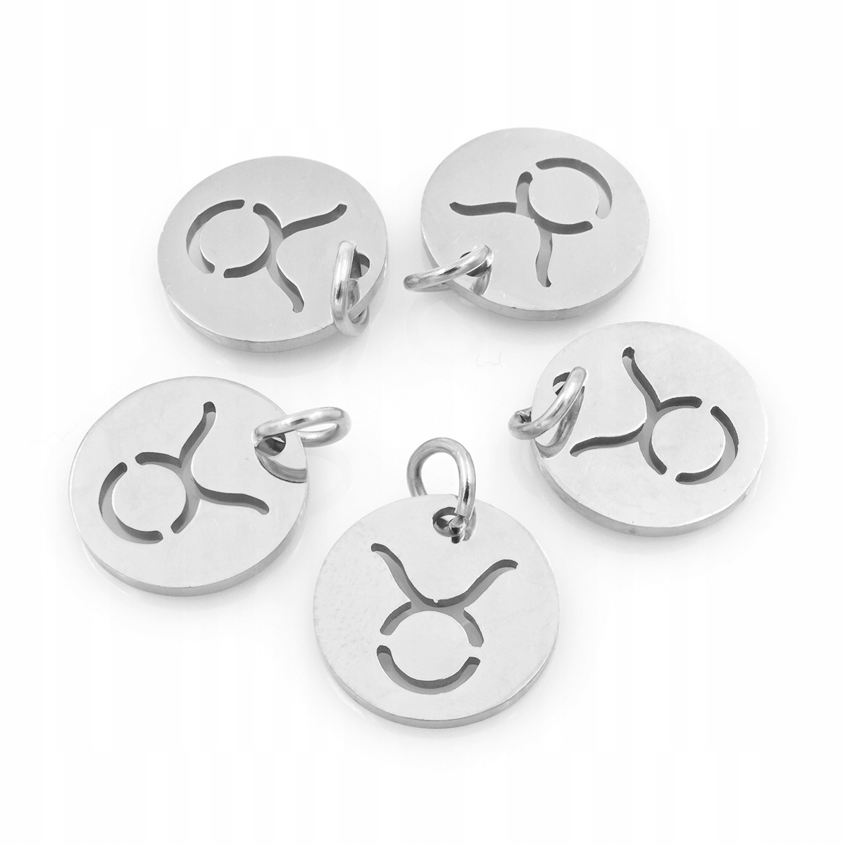 Zawieszka Znak Zodiaku Byk, Stal Nierdzewna, 12x1mm, Otwór 3mm, 5szt
