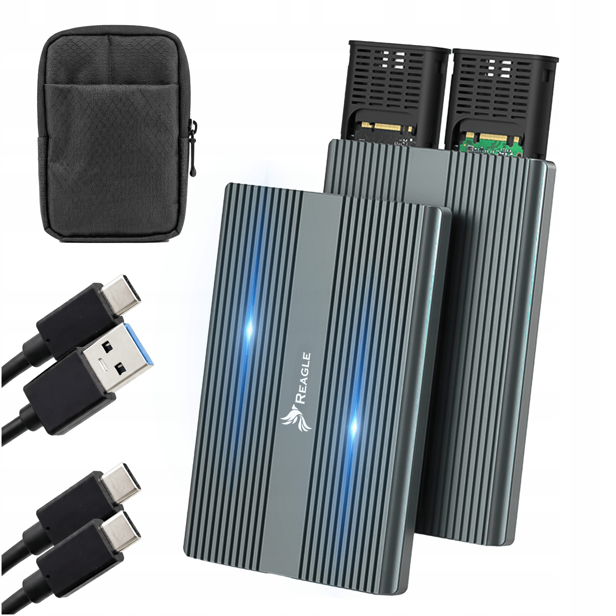 Obudowa Nvme Dysku m.2 Ssd m2 Podwójna Usb C 3.2 10Gbps Pcie Na Dwa Dyski