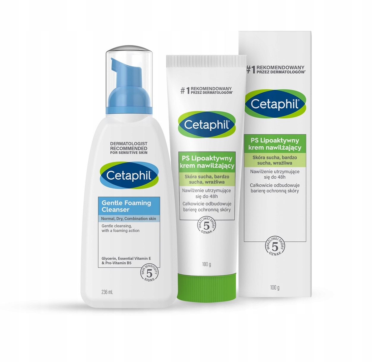 Zestaw Cetaphil Lipoaktywny Kem Ps i Lekka pianka