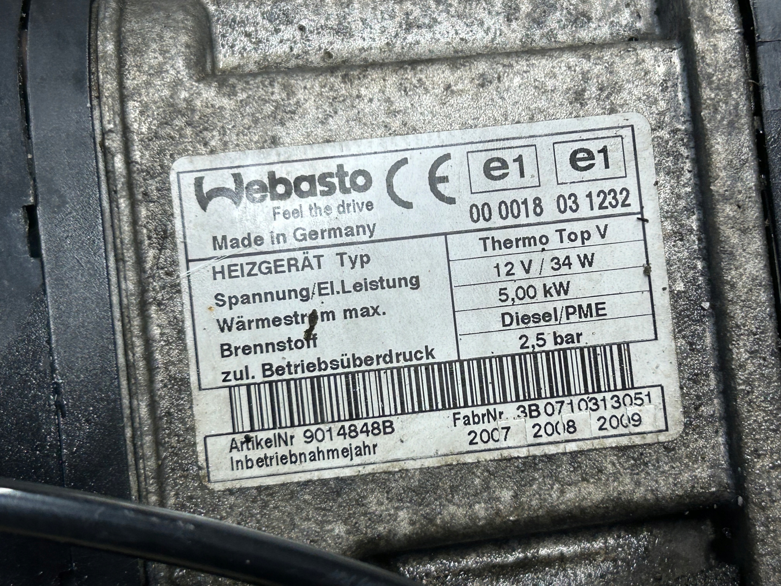 BMW E90 2,0 D WEBASTO 9014356B