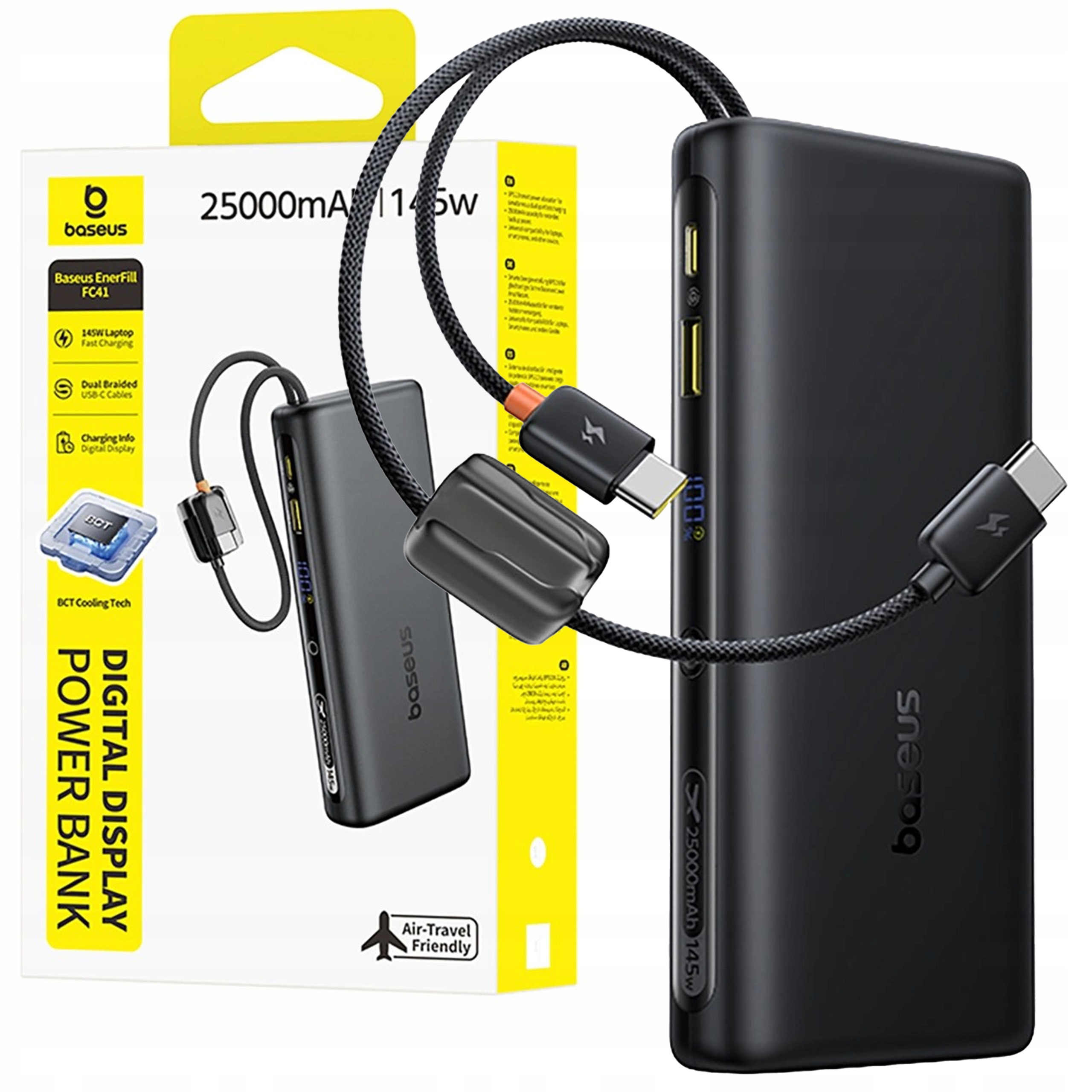 Baseus Powerbank 25000 Mah 145W Qc 2x Usb-c Usb-a Pd 3.1 Led Displej