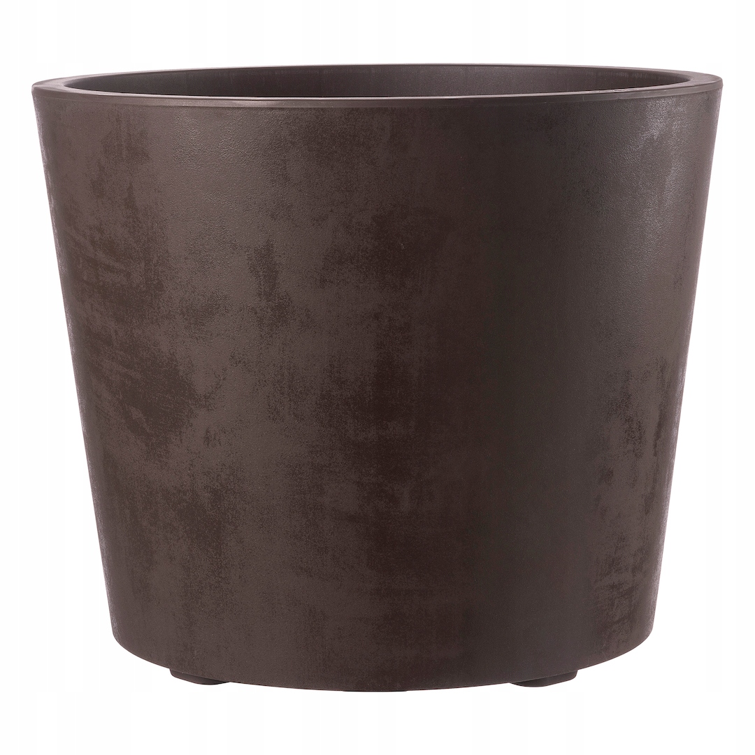 Donica duża Doniczka okrągła śr. 59cm Deroma Millennium BRĄZOWA na kółkach