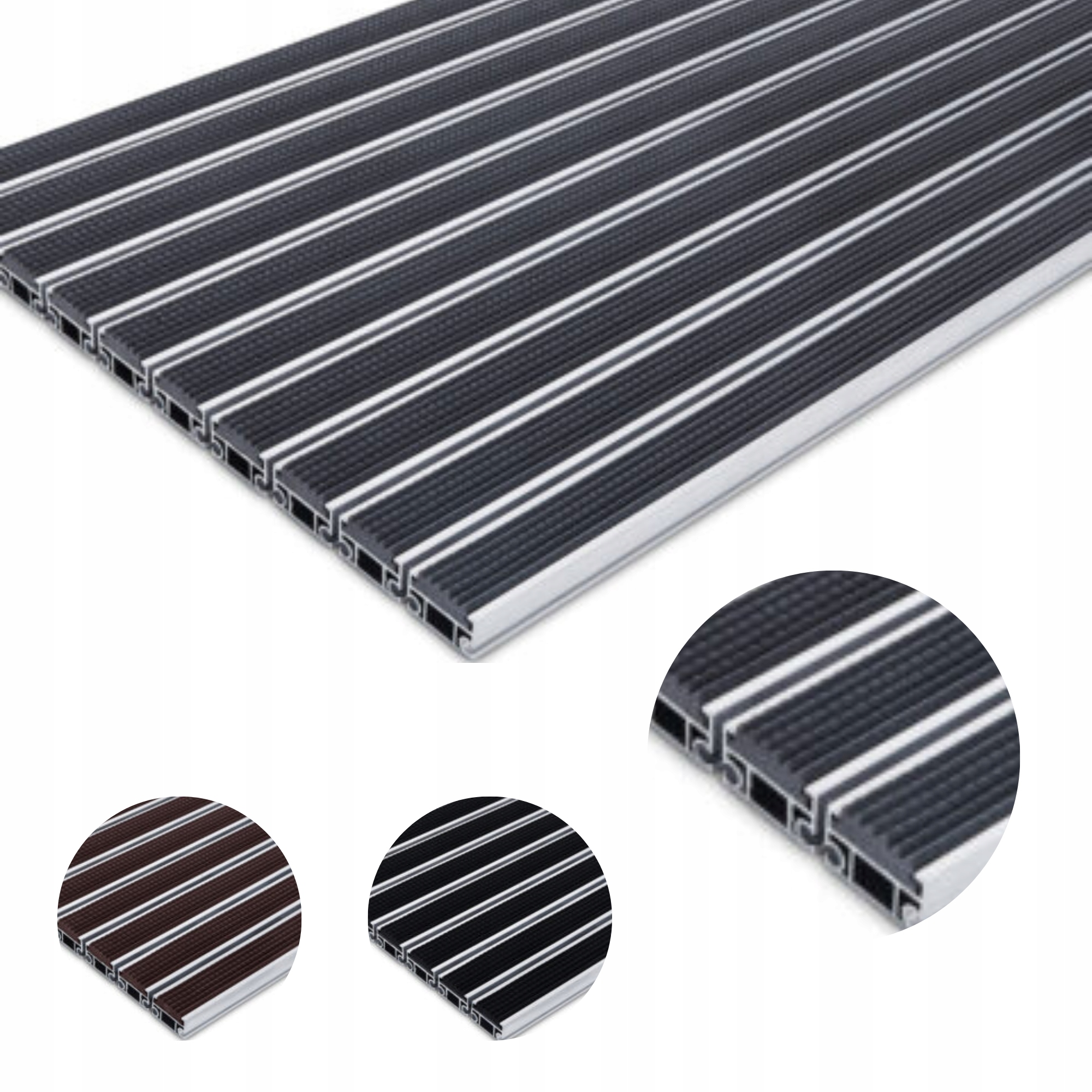 Polentex Aluminiová Rohožka Vstupná Systémová Gumová Podložka 100x50 CS22