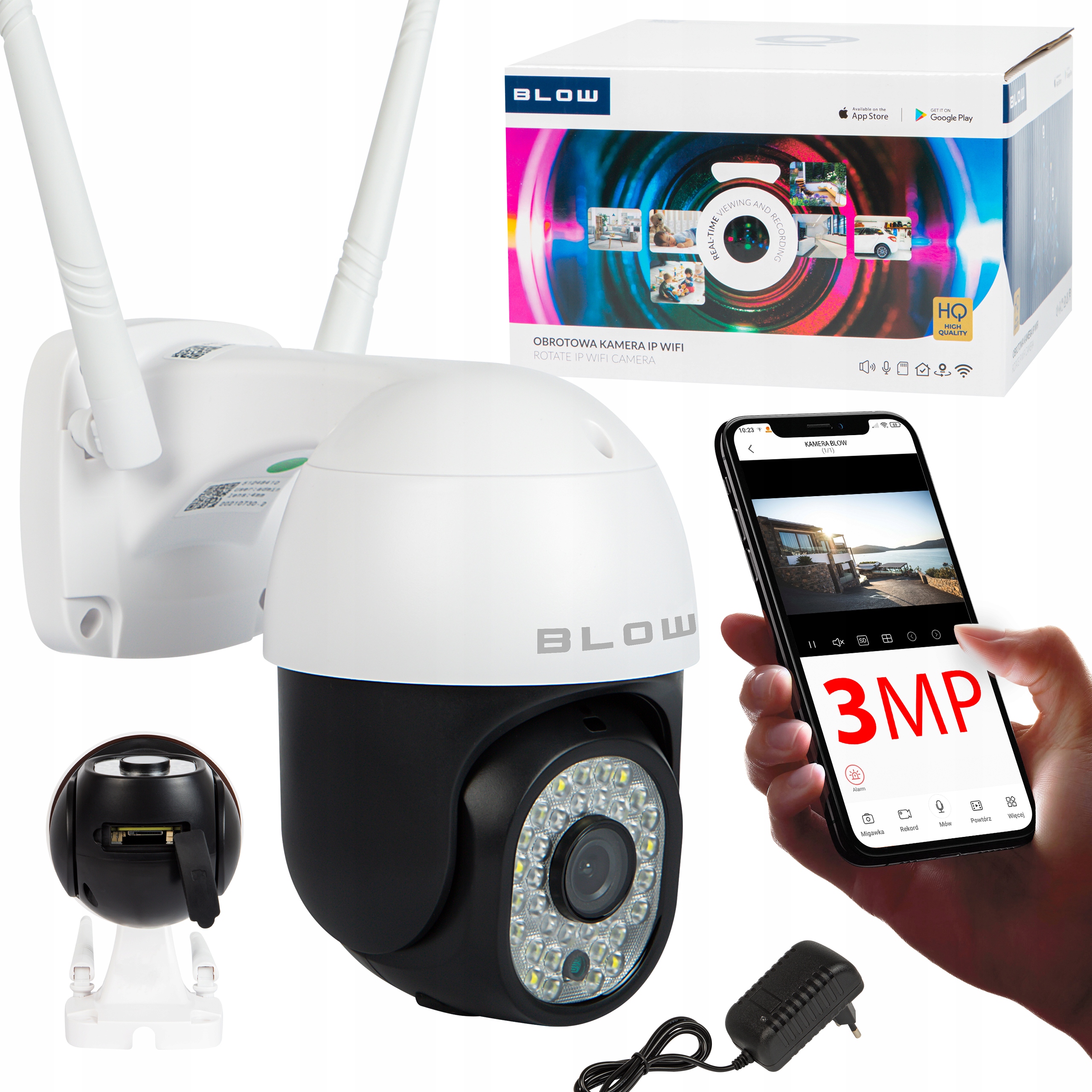 

Kamera Obrotowa Wifi Ip Zewnętrzna 3MPx Blow Ptz