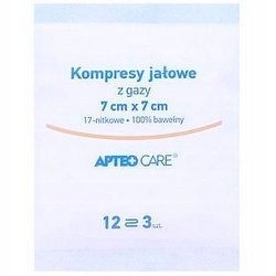 KOMPRESY GAZOWE JAŁOWE 7X7CM 3SZTUKI (APTEO)