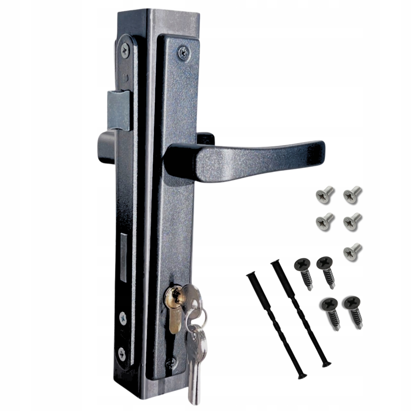 Kazeta 40x40 sada pro plotovou bránu zámek vložka klika černá šrouby