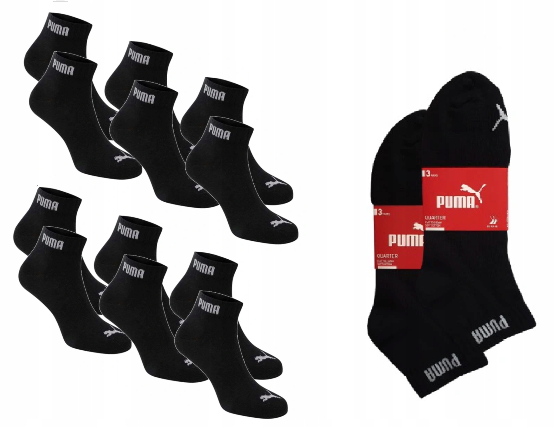 

Puma Za Kostkę Skarpety 2 X 3 Pack Quarter 35-38