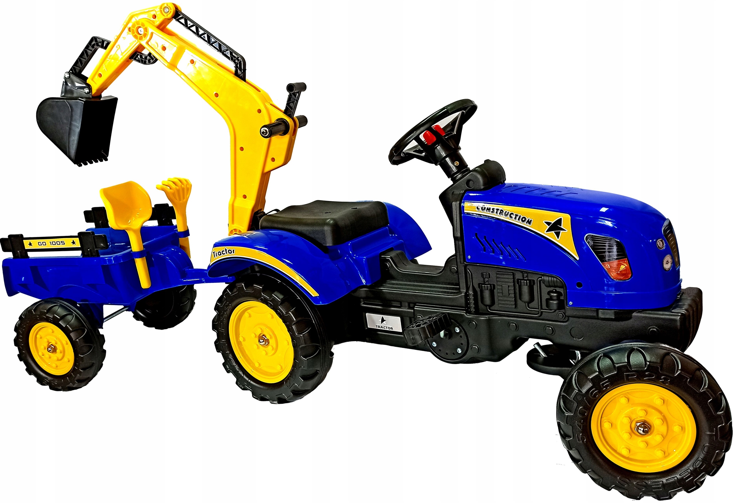 

Traktor na pedały z przyczepą koparka 140 cm