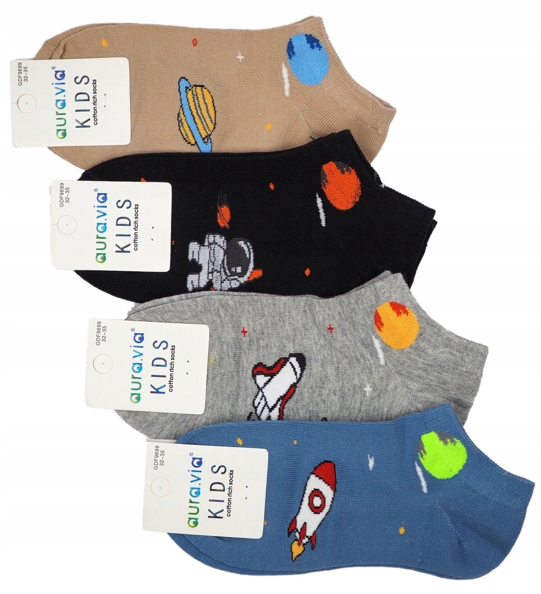 

Stopki chłopięce motyw kosmos 4 szt.32-35 Aura.via