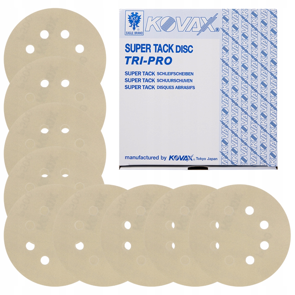 Kovax Tri-pro Papier Ścierny Krążek Rzep 8 Otworów 125 mm P180