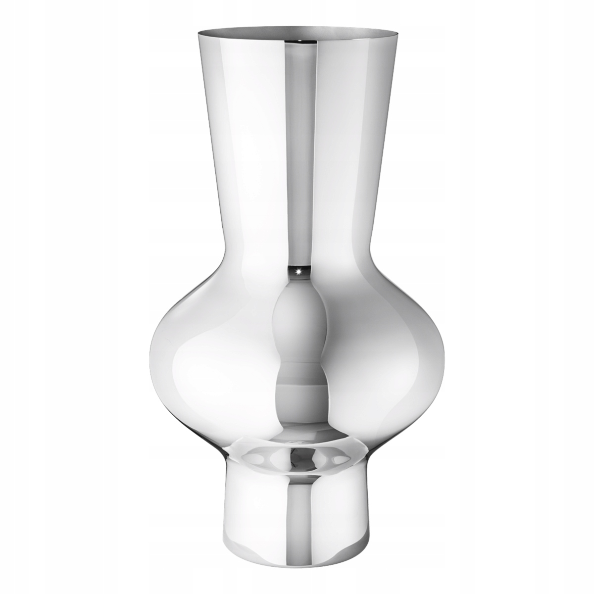 Georg Jensen Alfredo Oceľová Váza na kvety 47 cm strieborný lesk