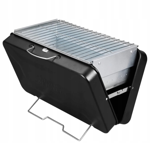 Grill przenośny Grillmeister węglowy składany 40x28 cm walizkowy
