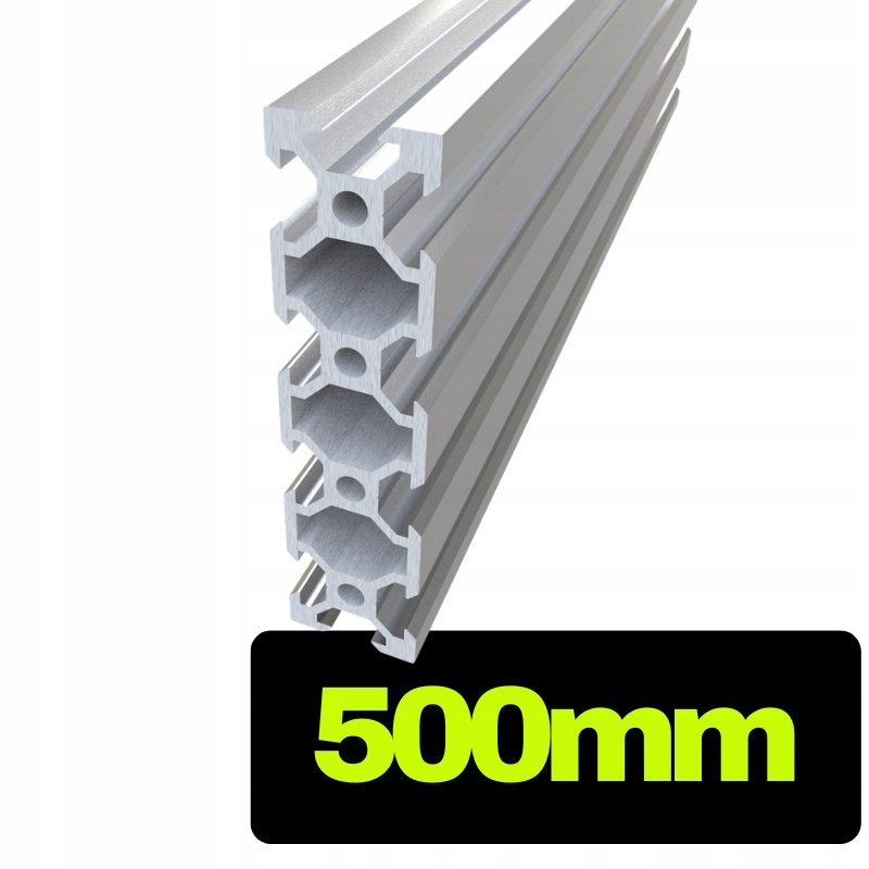 Profil aluminiowy V-slot 2080 srebrny o długości 50 cm
