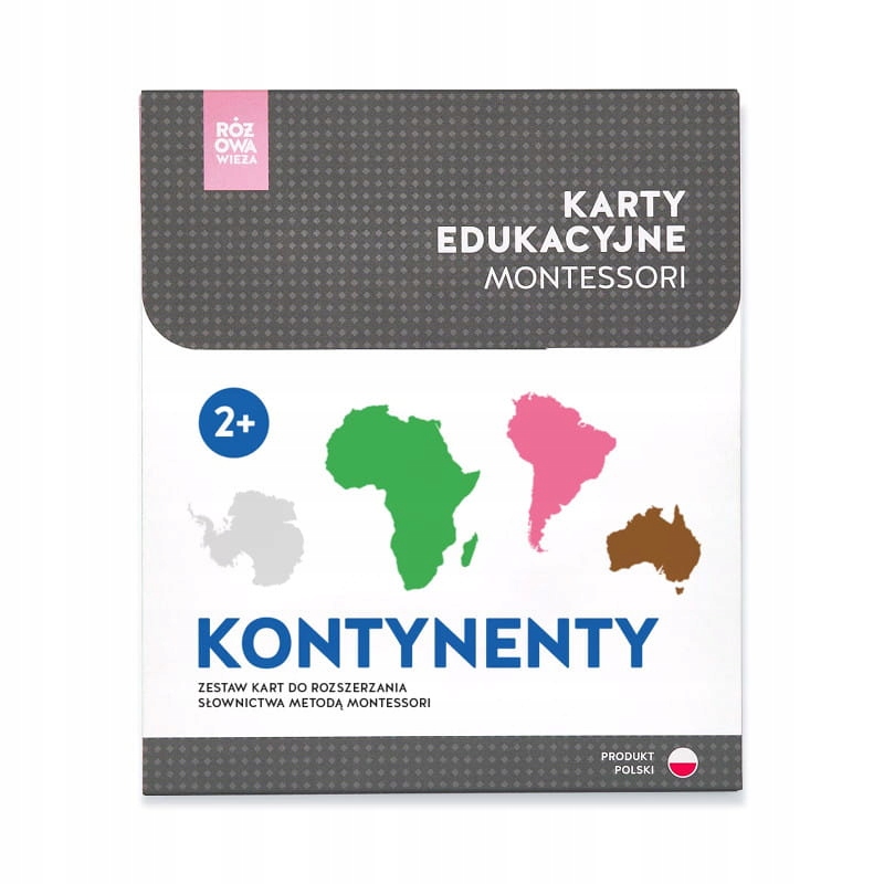 

Karty edukacyjne Montessori Kontynenty Świat