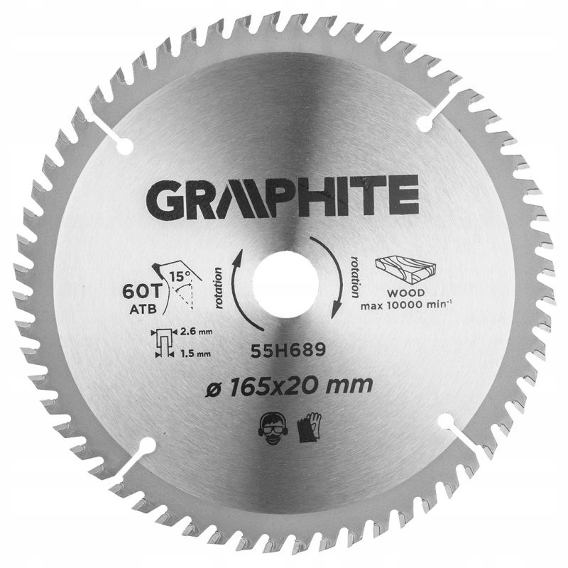 

Graphite Tarcza 165 x 1.5 x 2.6 x 20mm 60T 55H689