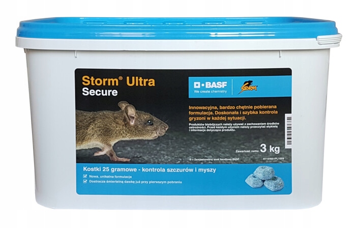 Trucizna Storm Ultra Secure 3 kg kostka na Myszy szczury Basf