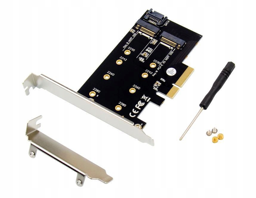 MicroConnect PCIe x4 M.2 B & M Key NVMe Adaptér