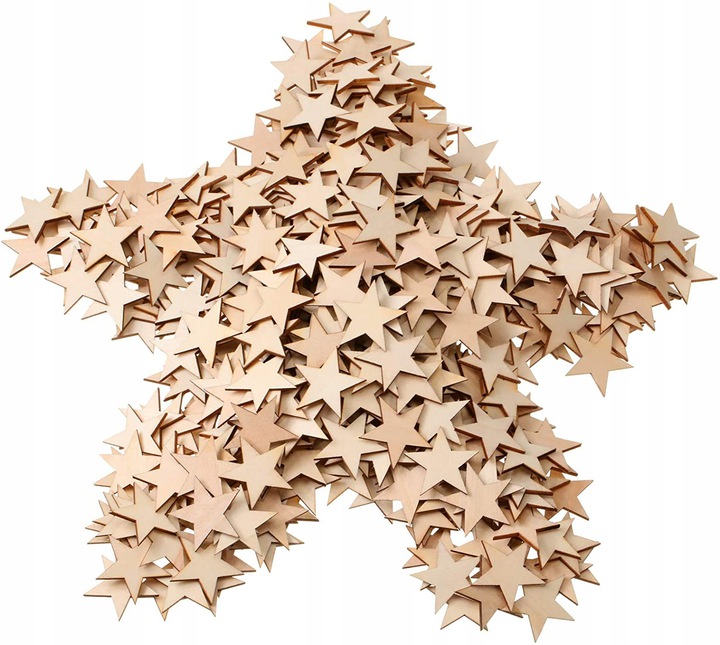 

Drewniane Gwiazdy 2x2cm Ze Sklejki 100szt Ozdoba