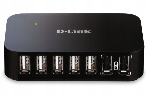 D-Link DUB-H7 Usb 2.0 Type-B 480 Mbit/s Czarny