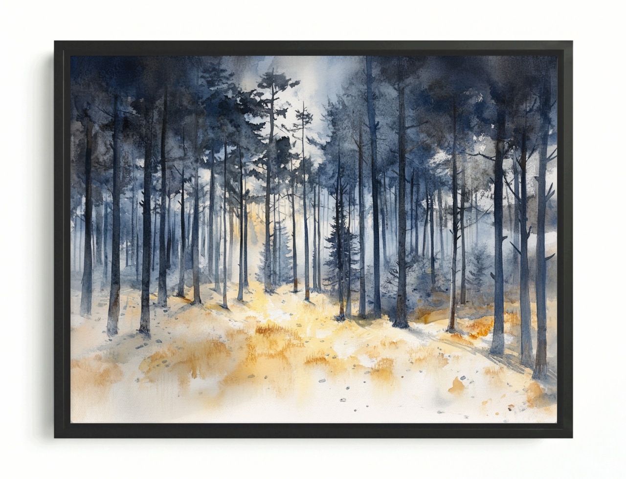 Obraz Rám American Box Akvarela Krajina Les Stromy Príroda Príroda 80x60