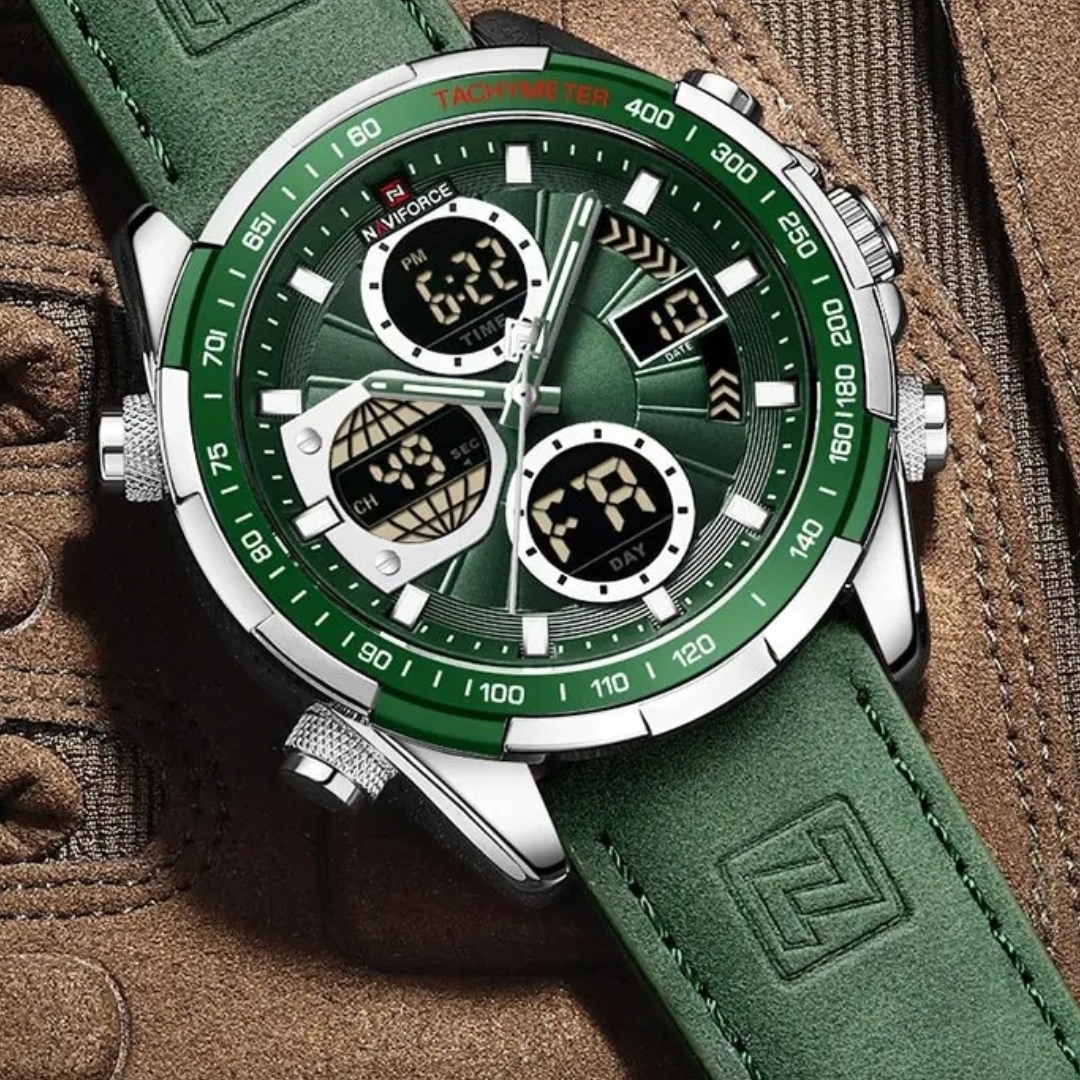 ZEGAREK MĘSKI ELEGANCKI KLASYCZNY SKÓRZANY PASEK STOPER DATOWNIK ALARM Rodzaj analogowo - cyfrowe