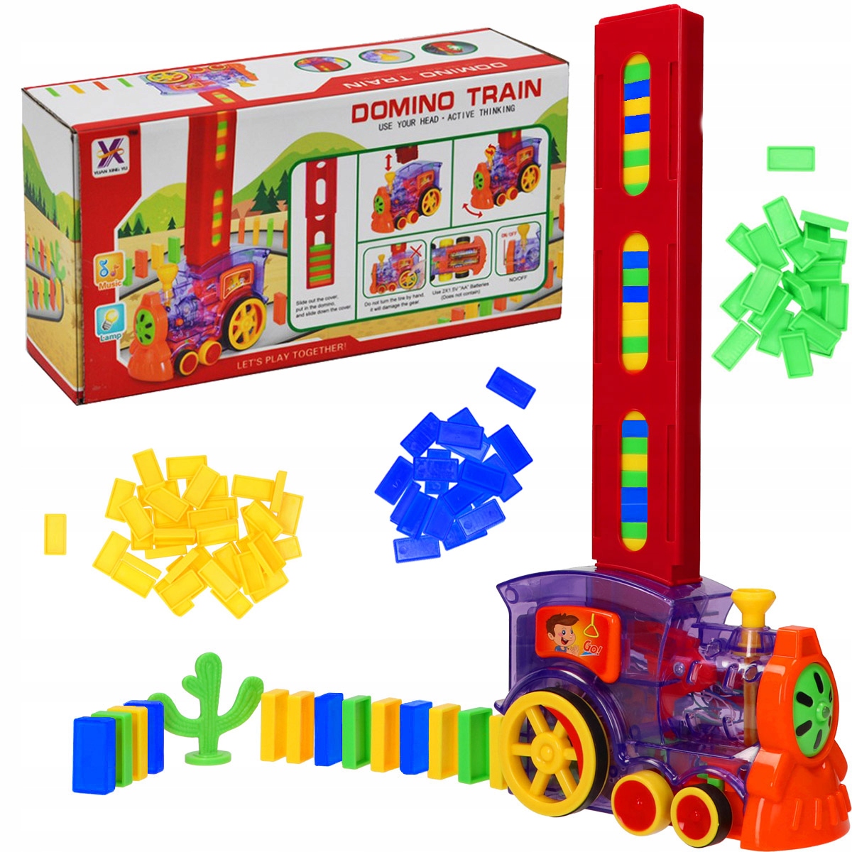 

Ciuchcia Układająca Domino Pociąg Lokomotywa 60 el