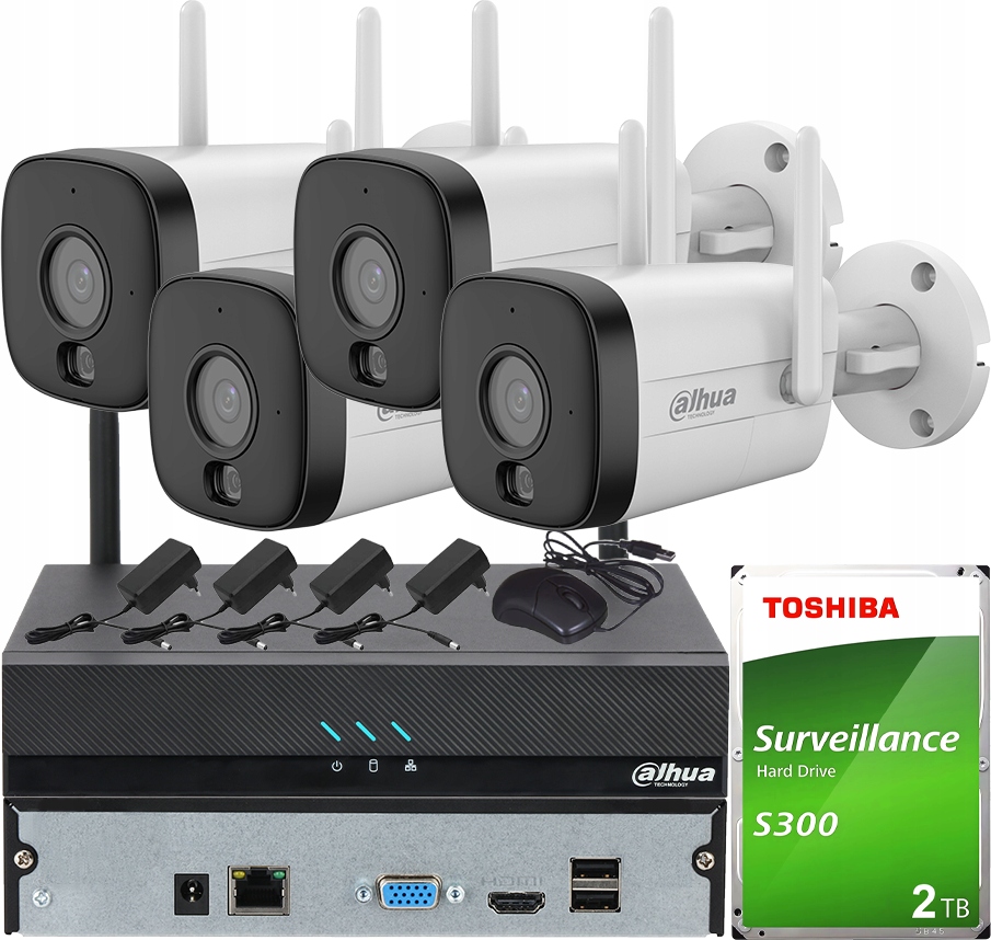 Sada 4x WiFi 5MPx kamera Dahua IPC-HFW1539DTK1P-SW-PV Detekce zvuku 2TB