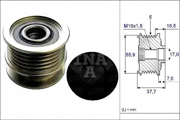 SPRZĘGŁO ALTERNATORA INA 55558734 1204419 F00M1478