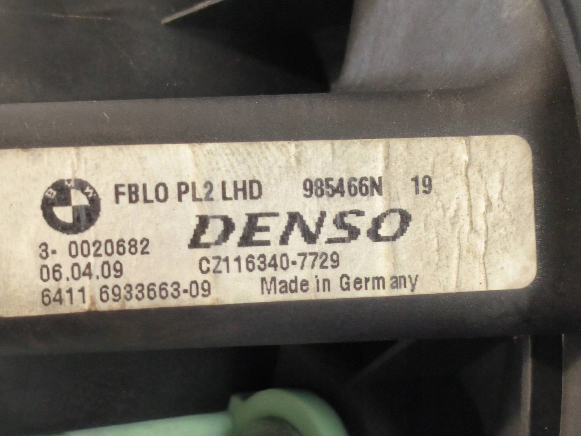 ventilator kabinski 6933663-09 BMW SERIA 1 E87 116i