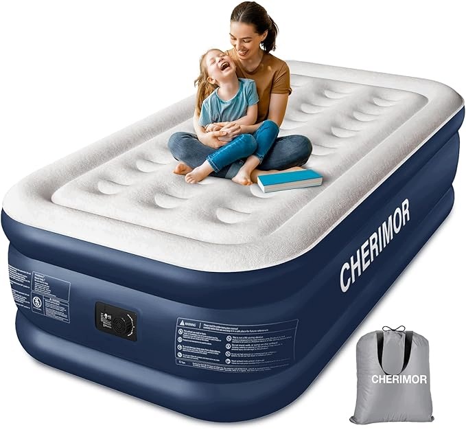 Materac Dmuchany Cherimor 190x99x46 cm Elektryczna Pompka Łóżko 220 kg